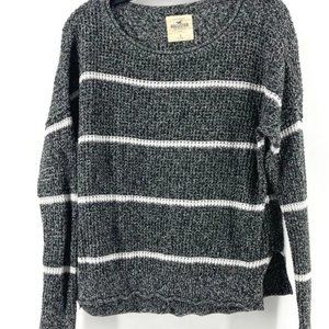 Hollister Womens Gray & White Striped Sweater Knit Medium